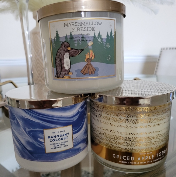BUNDLE OF 3 BATH & BODY WORK 3 WICK CANDLES